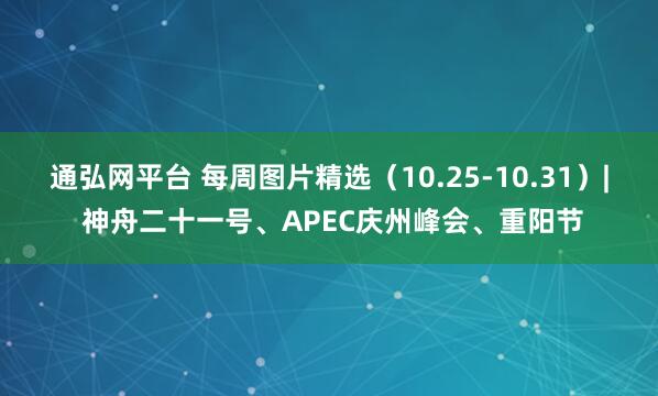 通弘网平台 每周图片精选（10.25-10.31）| 神舟二十一号、APEC庆州峰会、重阳节