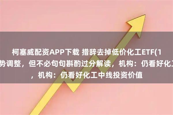 柯塞威配资APP下载 措辞去掉低价化工ETF(159870)盘中蓄势调整，但不必句句斟酌过分解读，机构：仍看好化工中线投资价值