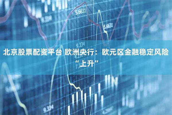 北京股票配资平台 欧洲央行:欧元区金融稳定风险“上升”