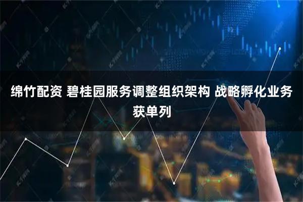 绵竹配资 碧桂园服务调整组织架构 战略孵化业务获单列